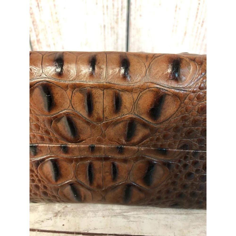 Besso Brown Croc Leather Handbag Evening Purse - Picture 10 of 12